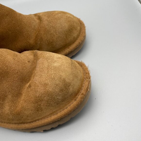 Ugg Women's 8 Katerina Tall Sherpa Suede Boots Winter Chestnut Brown Zipper - Picture 3 of 9